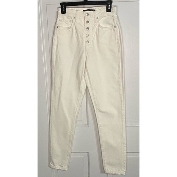 WeWoreWhat by Joe’s The Danielle Bone White High Rise Button Fly Jeans 25 - Picture 3 of 8